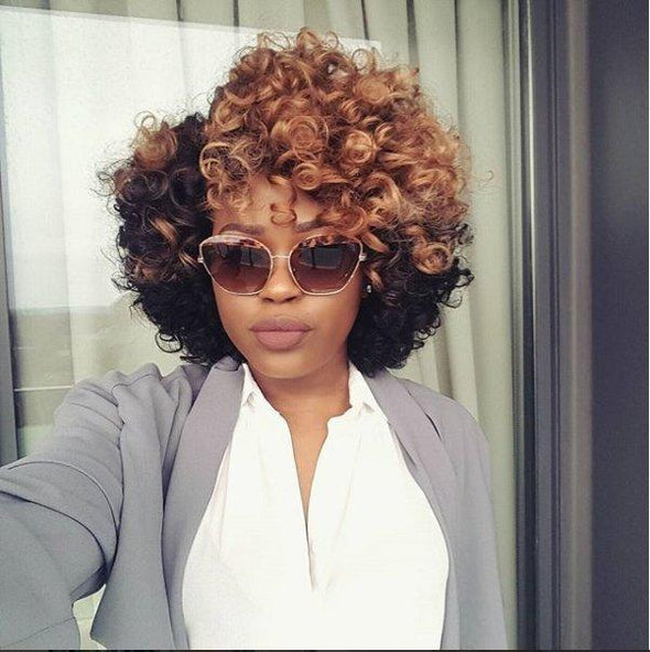 African American Short Curly Hair Wig with Bangs