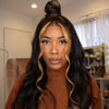 Striaght Black Brown Mixed Brazilian Wig