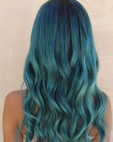Teal Blue  Full Fashion Wig