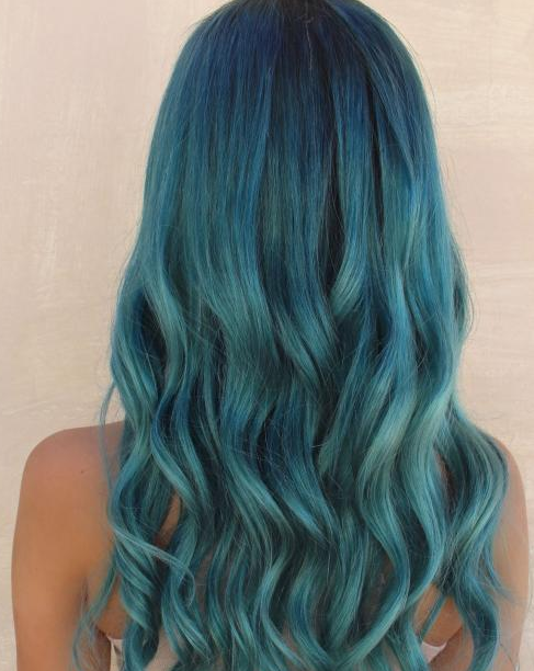 Teal Blue  Full Fashion Wig