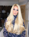 Golden glamorous big wave wig