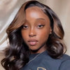Mid-length Wave Brazilian Wigs Black with Brown Hair