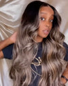 Gray long wavy wig—140%