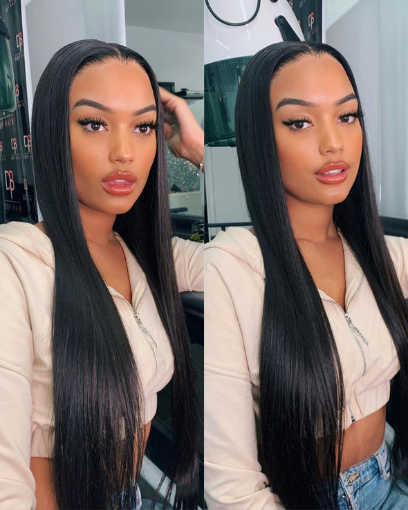 Black Straight long Glueless luxury wigs