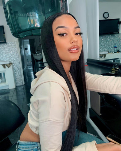 Black Straight long Glueless luxury wigs