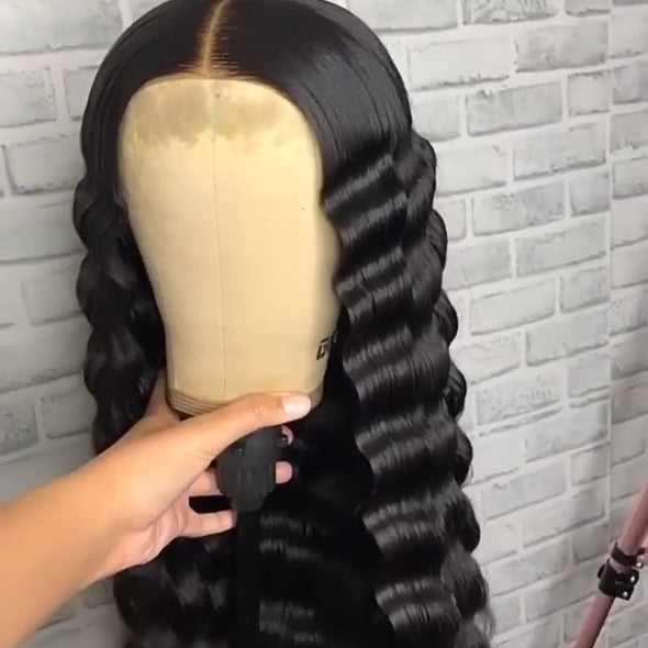 Glueness Black long Wig-1
