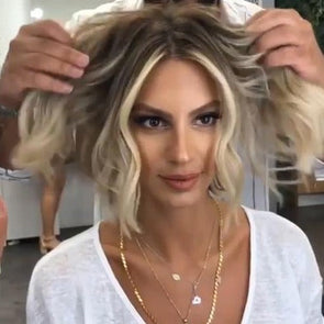 white blone short curly wig