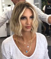 white blone short curly wig