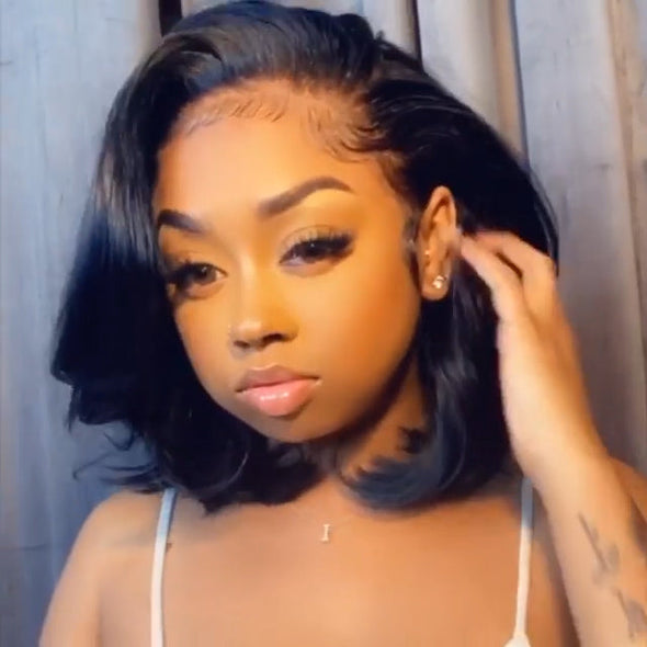 Glueless Body Wave Short Cut Frontal Wig-140%(Extra Thick As In Video)