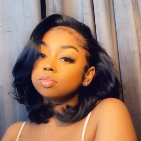Glueless Body Wave Short Cut Frontal Wig-140%(Extra Thick As In Video)