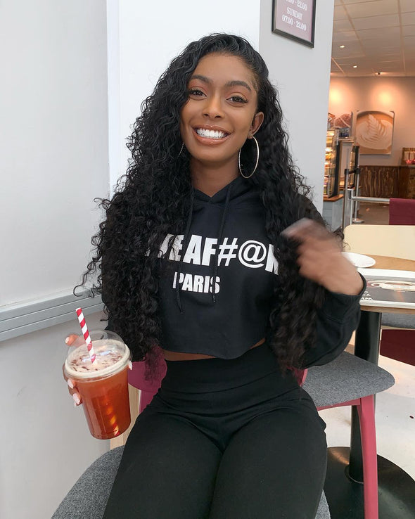 Black Long Curly Hair-140%(EXTRA THICK AS IN VIDEO)