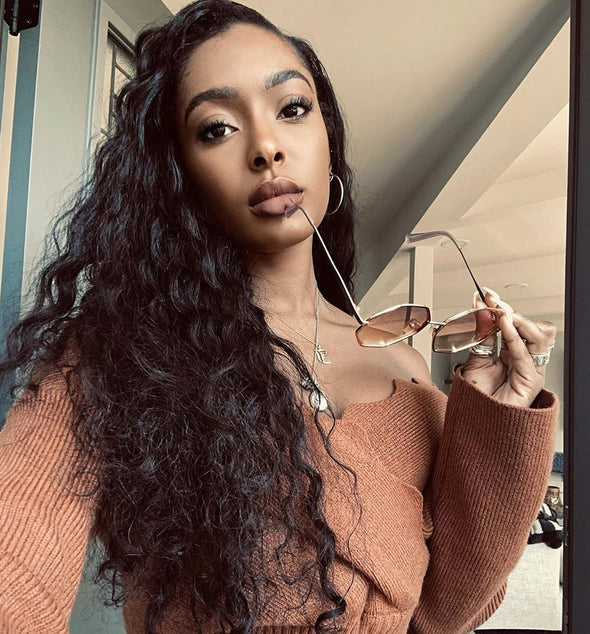 Black Long Curly Hair-140%(EXTRA THICK AS IN VIDEO)