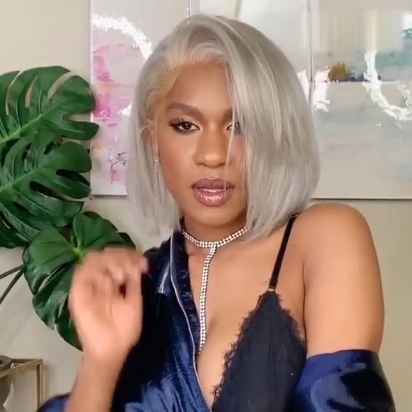 Short Bob Silver Wig