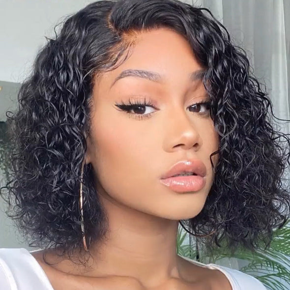 Short Deep Curly Kinky Wigs Fluffy Wavy Full Wig