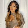 Glueless Black Brown Long Body Wave Wig