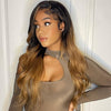 Glueless Black Brown Long Body Wave Wig