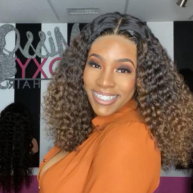 Long Deep Curly Borwn Brazilian Wig Glueless luxury wigs