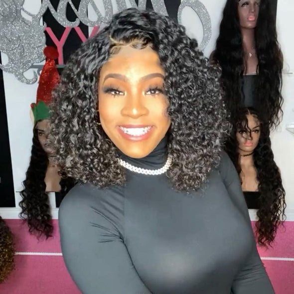 Short Curly Kinky Wigs Fluffy Wavy Full Glueless luxury wigs Wig-140%(EXTRA THICK AS IN VIDEO)