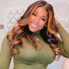 Mid-length Wave Brazilian Wigs Black with Brown Hair Glueless luxury wigs