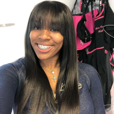 black hair  Glueless luxury wigs