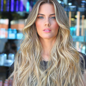 Long curly hair blonde wavy wig