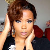 Layered Super Short Curly Brown Wig