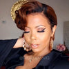 Layered Super Short Curly Brown Wig