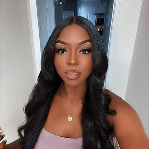 Glueless Black Body Wave Wig-7