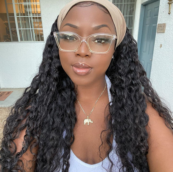 26" Glueless Black Curly Long Wig-6