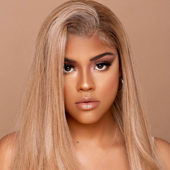 Golden glamorous big wave wig-140%