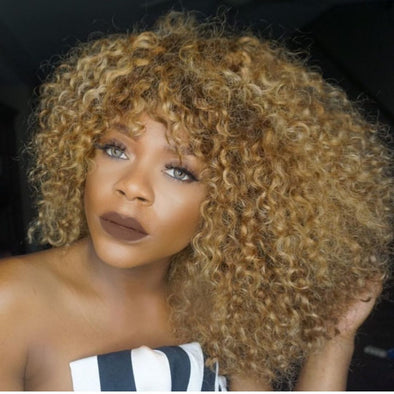 Brown Deep Curly Bob Prepluck Glueless Fashion Wigs-34
