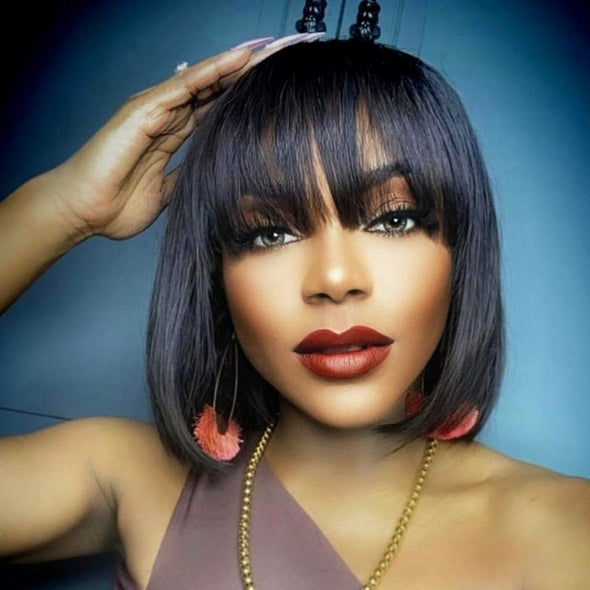 Black Bob Prepluck Glueless Fashion Wigs-40