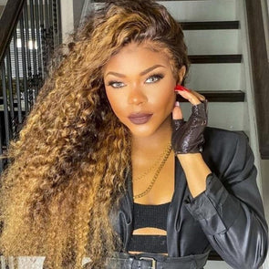 Brown Deep Curly Prepluck Glueless Fashion Wigs-36