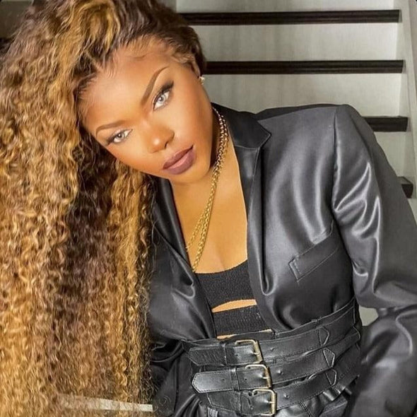Brown Deep Curly Prepluck Glueless Fashion Wigs-36