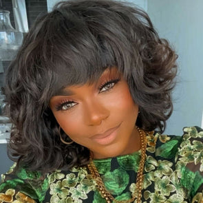 Bangs Black gradually champagne—140%(EXTRA THICK AS IN VIDEO)