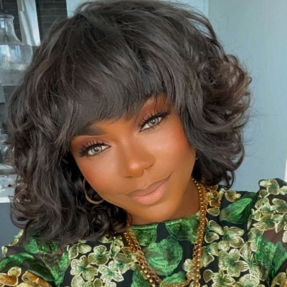 Bangs Black gradually champagne—140%(EXTRA THICK AS IN VIDEO)