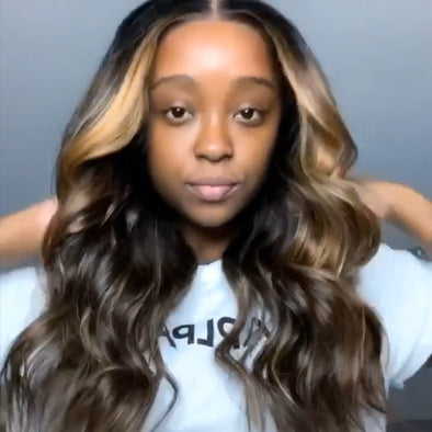 INS hotsale Brown wave wig—140%(EXTRA THICK AS IN VIDEO)