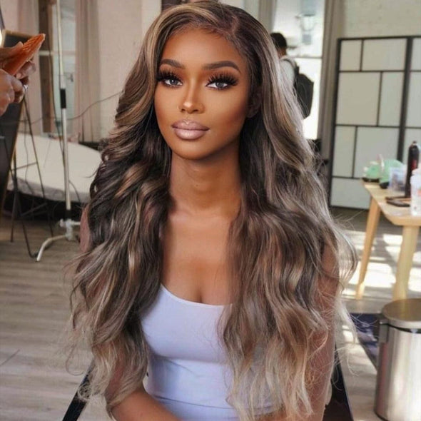 Brown Wave Prepluck Glueless Fashion Virgin Hair Body Wave Wigs