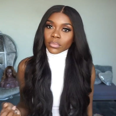 Glueless Long black wave wig— 140%(EXTRA THICK AS IN VIDEO)