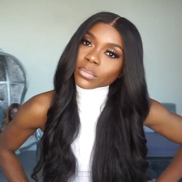 Glueless Long black wave wig— 140%(EXTRA THICK AS IN VIDEO)