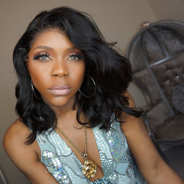 Black Bob Wave Prepluck Glueless Fashion Wigs