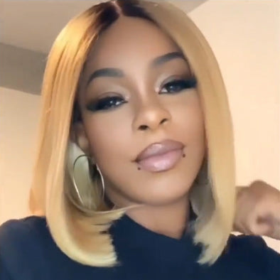 Striaght Gold Brazilian Bob Wig-140%