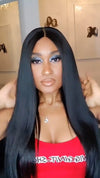Gorgeous Black Straight Long Wig-140%(Extra Thick As In Video)