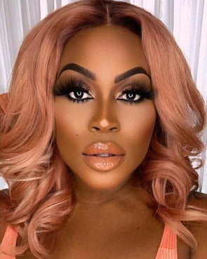 Pink Glueless Hand Stitched High End Quality Wigs-140%(Extra Thick As In Video)-23