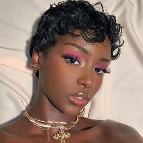 Short Curly Wig-140%(EXTRA THICK AS IN VIDEO)