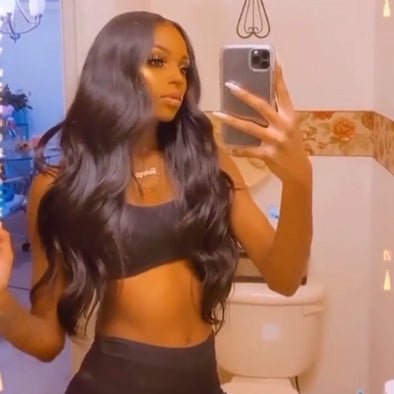 Pitch-Black Wave Hhair-140%(EXTRA THICK AS IN VIDEO)